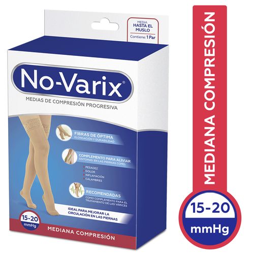 Media De Compresión Muslo No-Varix® 15-20 Mmhg Transparente